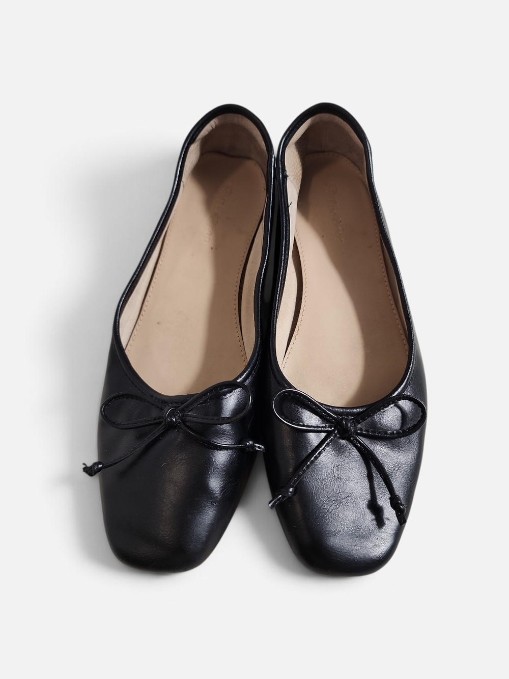 The Drop Ballet Flats Women 9 Black Bow Cushion French Girl Coquette Minimalist